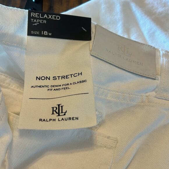 Lauren Ralph Lauren Eyelet Embroidery Relaxed Ankle Jeans White Wash Size 18/18W - Picture 10 of 11